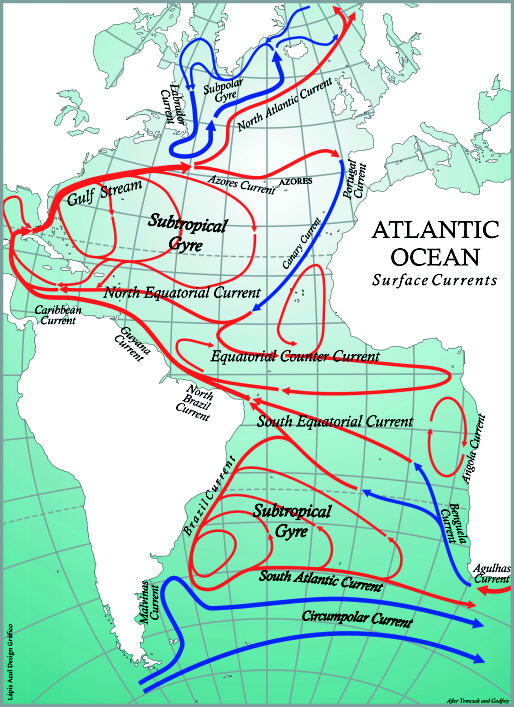 North East Atlantic Ocean Map 